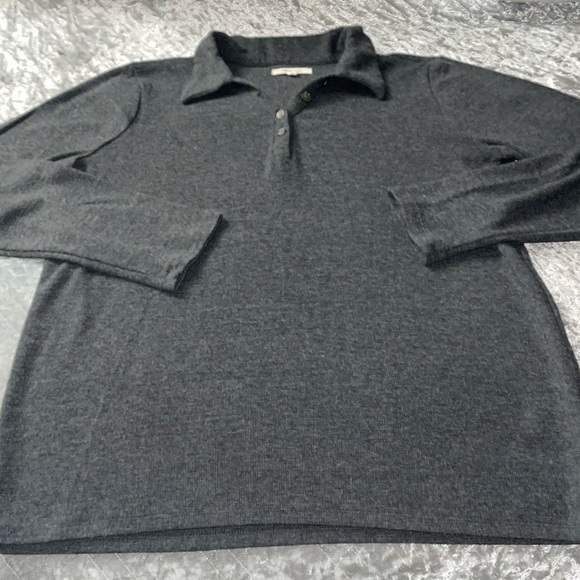 Madewell Women’s Charcoal Gray Polo Sweater - Super Soft Size Large - Picture 1 of 6